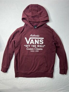 Vans Off The Wall Maroon Kids Youth Large Hoodie